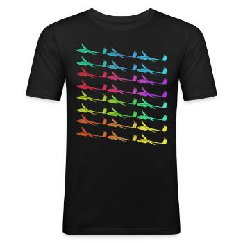 Glider Airplane Gliders - Men's Slim Fit T-Shirt - black - Front - Nik (191cm)