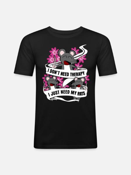 Rat Rat Owner Rats - Men's Slim Fit T-Shirt - black