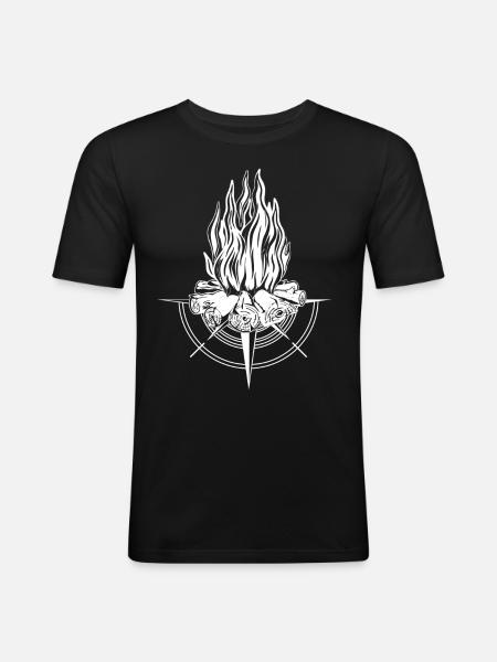 Campfire Compass Fire Fire Pit - Men's Slim Fit T-Shirt - black
