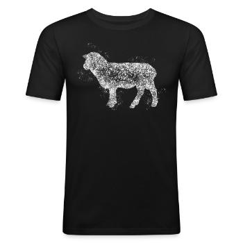 Schaf Schafe Regentropfen Schäfchen - Männer Slim Fit T-Shirt - Schwarz - Vorne - Nik (191cm)