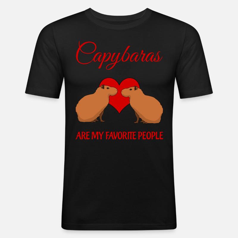 Capybaras Capybara - T-shirt près du corps Homme - noir
