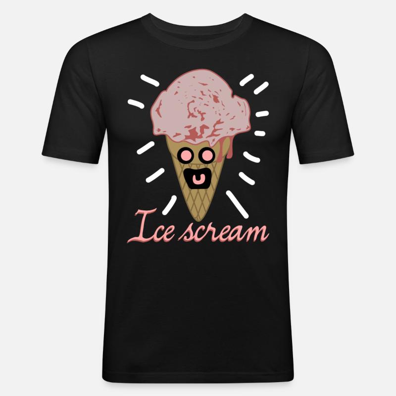 Crème glacée Crème glacée Ghost - T-shirt près du corps Homme - noir