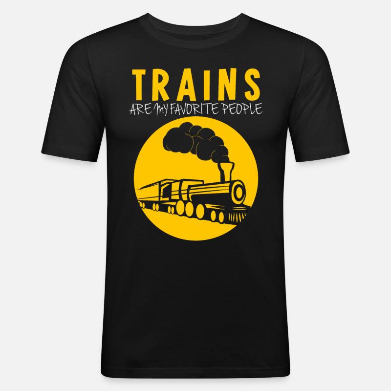 Modeleisenbahn Eisenbahn Lokführer - Männer Slim Fit T-Shirt - Schwarz