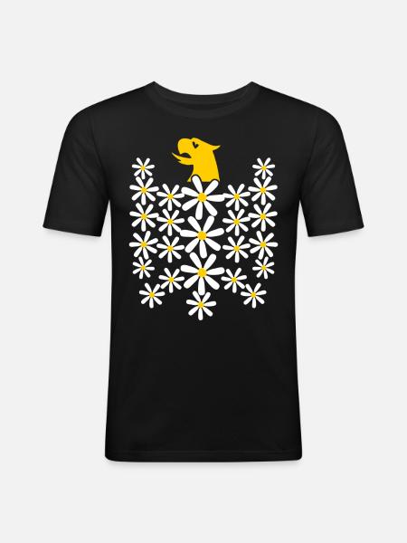 Daisy Federal Eagle de fleurs - T-shirt près du corps Homme - noir