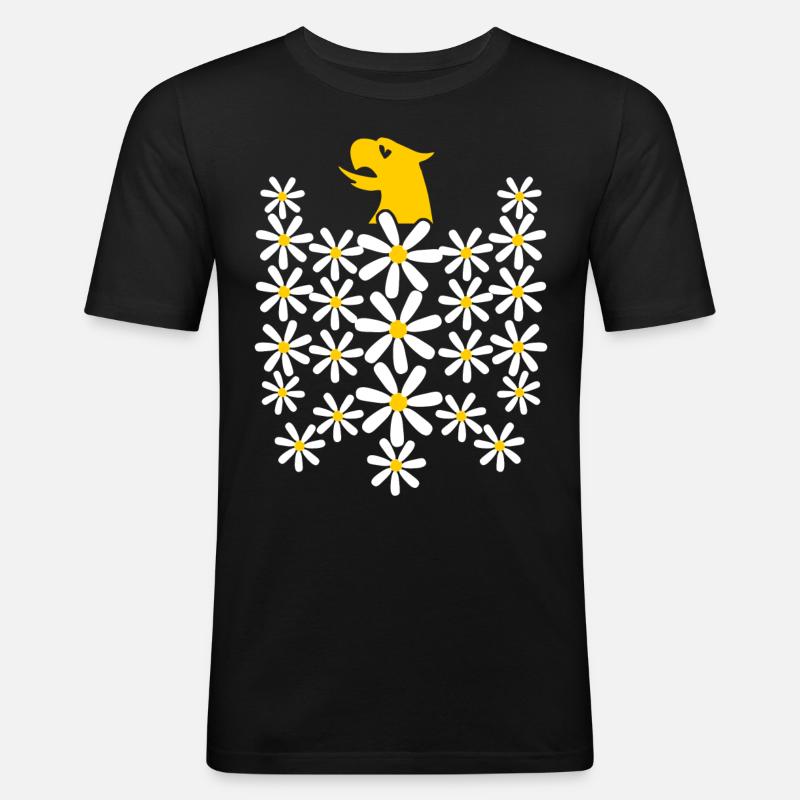 Gänseblümchen Bundesadler aus Blüten - Männer Slim Fit T-Shirt - Schwarz