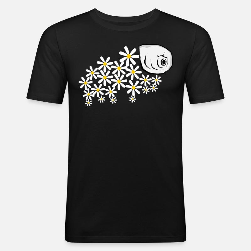 Bärtierchen Tardigrade Blüten - Männer Slim Fit T-Shirt - Schwarz