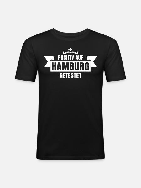 Hamburg Hamburger Spruch - Männer Slim Fit T-Shirt - Schwarz