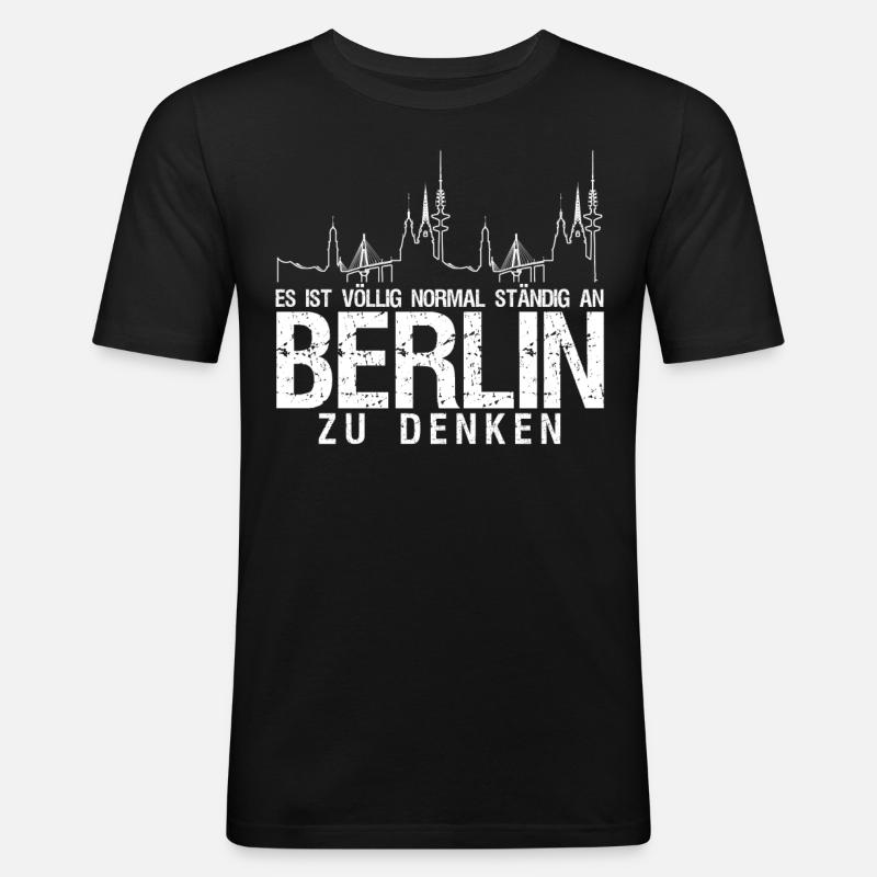 Berlin Pankow Berliner - Männer Slim Fit T-Shirt - Schwarz