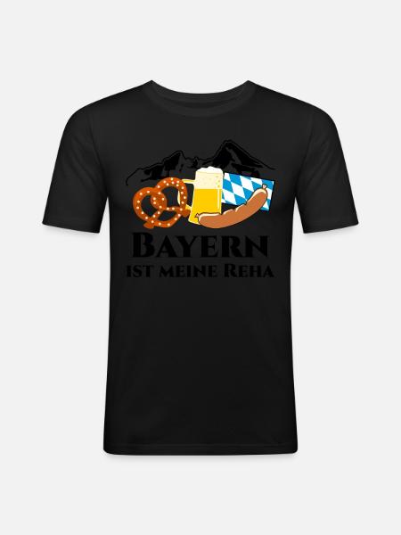 Bayern bayrisches Bier - Männer Slim Fit T-Shirt - Schwarz