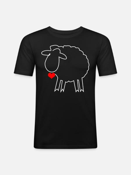 Schaf Schäfer Schafe - Männer Slim Fit T-Shirt - Schwarz