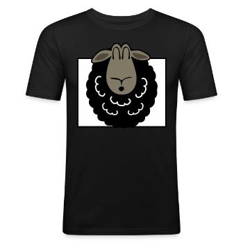 Black sheep - Men's Slim Fit T-Shirt - black - Front - Nik (191cm)