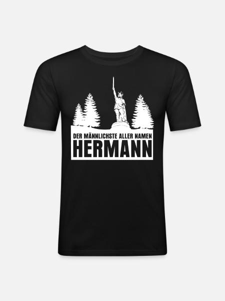 Hermannsdenkmal Witz Detmold Lippe - Männer Slim Fit T-Shirt - Schwarz