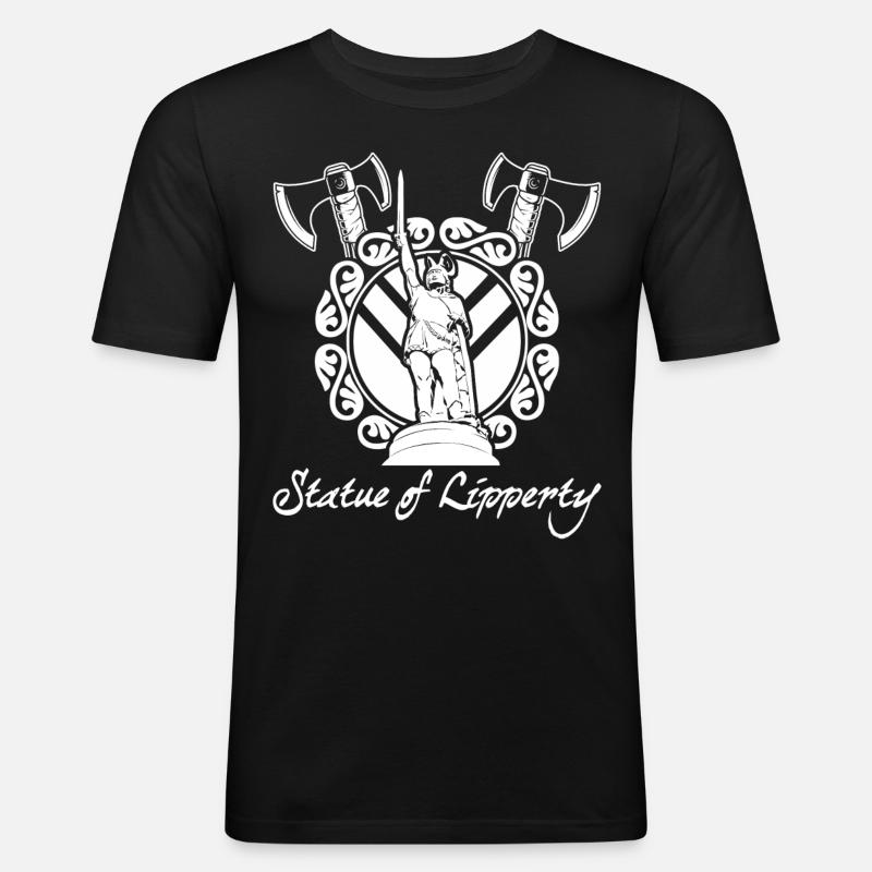 Hermannsdenkmal Germane - Männer Slim Fit T-Shirt - Schwarz