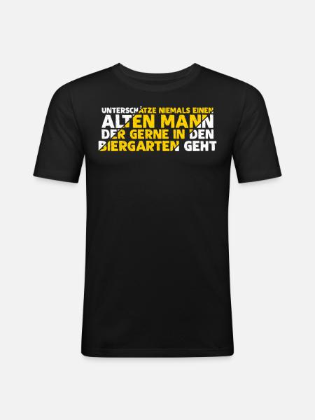 Biergarten Bier Bierfest - Männer Slim Fit T-Shirt - Schwarz