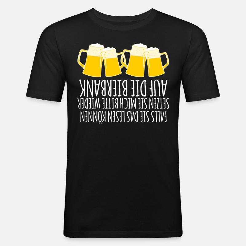 Bier Biergarten Bierkrug Bierfest - Männer Slim Fit T-Shirt - Schwarz