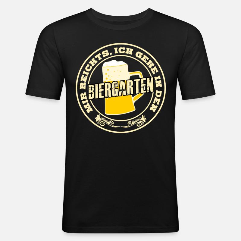 Biergarten Bierglas Bier Biertrinker - Männer Slim Fit T-Shirt - Schwarz