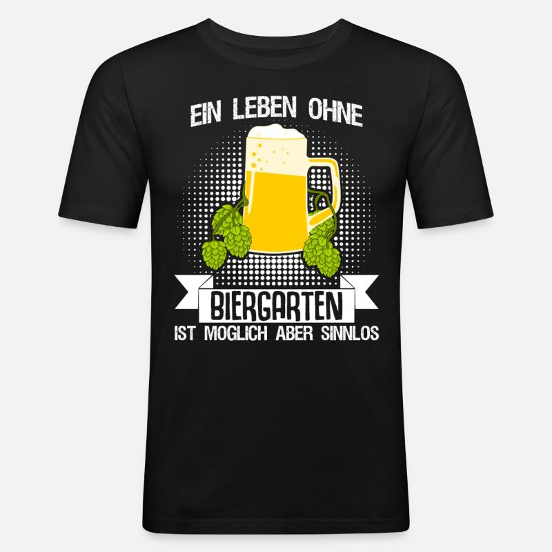 Biergarten Biertrinker Bier Bierkrüge - Männer Slim Fit T-Shirt - Schwarz