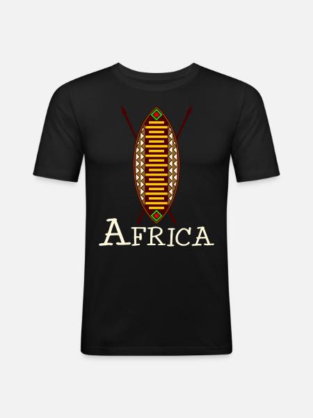 Africa african shield - Men's Slim Fit T-Shirt - black