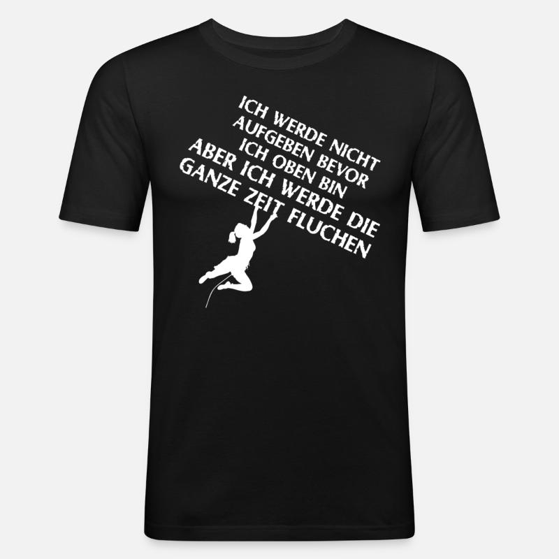 Bouldern Klettern Bergsteigen - Männer Slim Fit T-Shirt - Schwarz