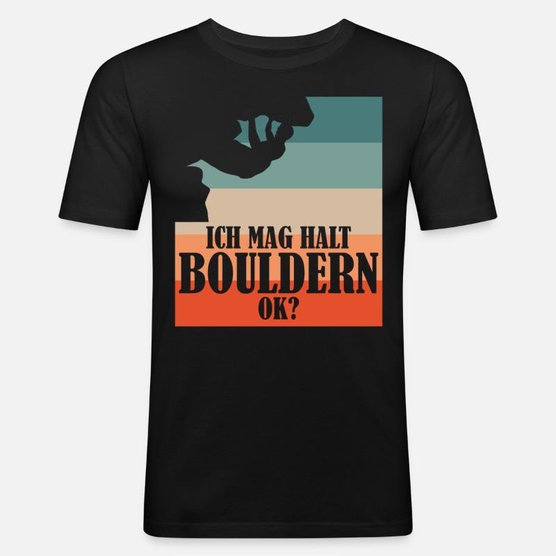 Bouldern Kletterer Klettern - Männer Slim Fit T-Shirt - Schwarz