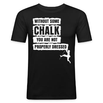 Bloc, mur d’escalade, craie, escalade - T-shirt près du corps Homme - noir - Devant - Nik (191cm)