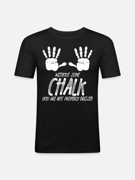 Bouldering, chalk, climbing wall, climbing - Men's Slim Fit T-Shirt - black