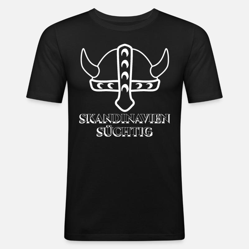 Skandinavien Wikinger - Männer Slim Fit T-Shirt - Schwarz