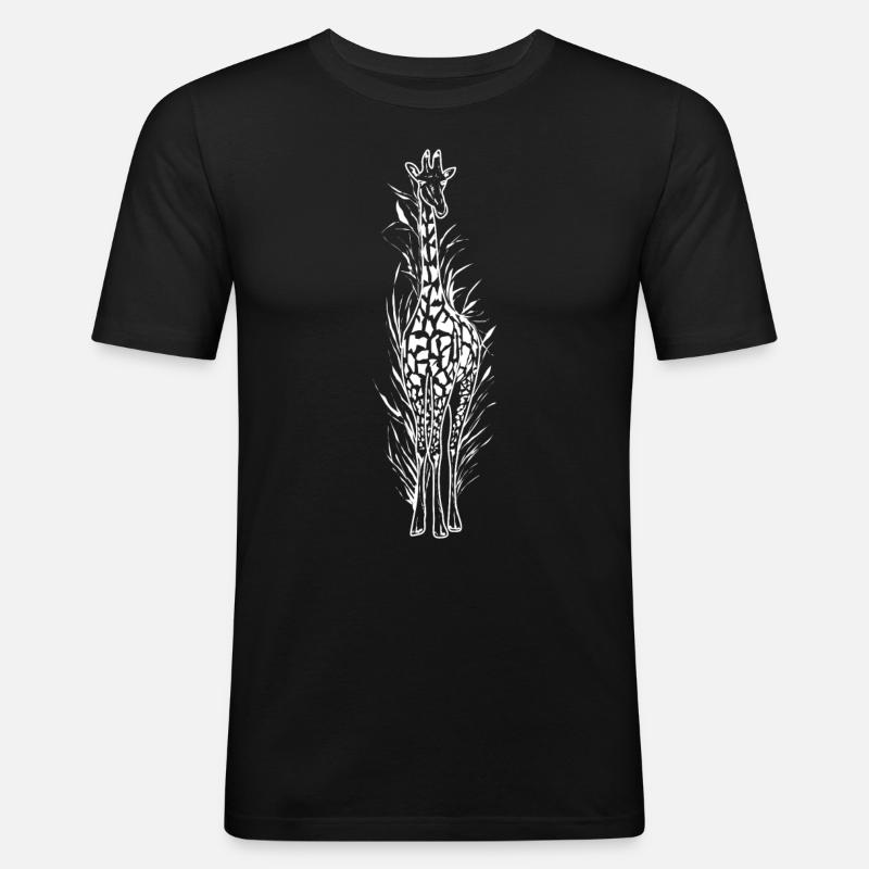 Giraffe Tree Giraffes - Men's Slim Fit T-Shirt - black