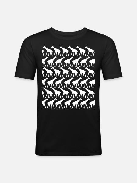 Giraffe many giraffes - Men's Slim Fit T-Shirt - black