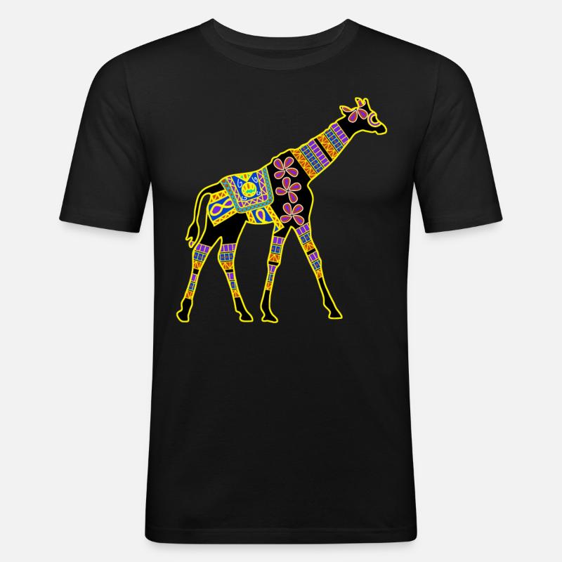 Giraffe Pattern Giraffe - Men's Slim Fit T-Shirt - black