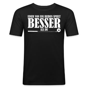 Billard Poolbillard Snooker - Männer Slim Fit T-Shirt - Schwarz - Vorne - Nik (191cm)