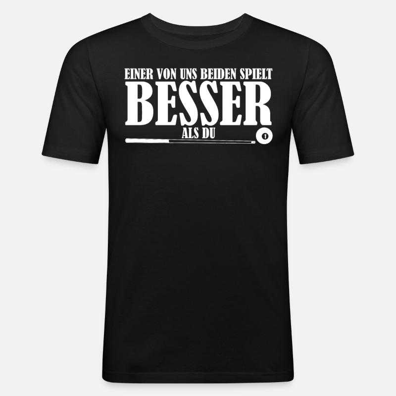 Billard Poolbillard Snooker - Männer Slim Fit T-Shirt - Schwarz