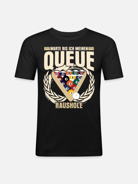 Poolbillard Snooker Billard Queue - Männer Slim Fit T-Shirt - Schwarz