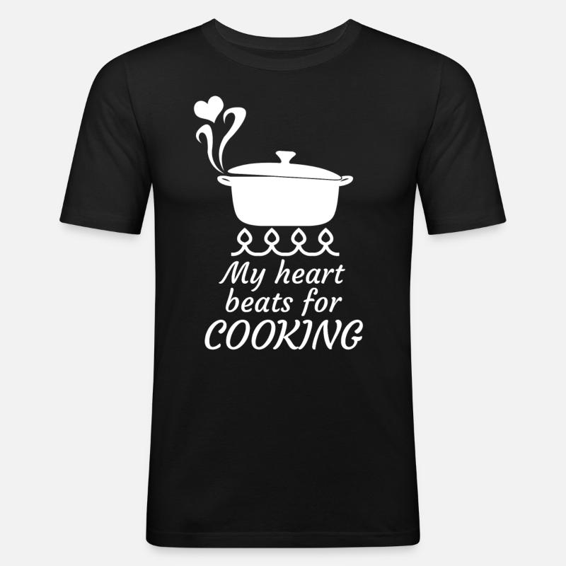 Kochen Küche Koch Kochmütze Küchenchef - Männer Slim Fit T-Shirt - Schwarz