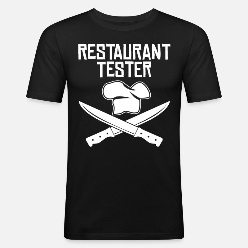 Restaurant Kochmesser Restauranttester - Männer Slim Fit T-Shirt - Schwarz