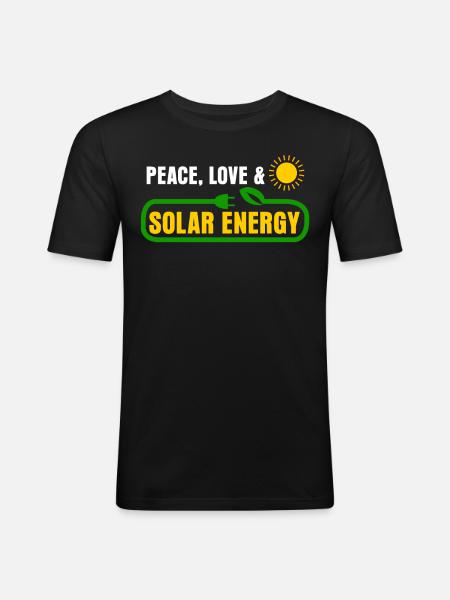 Solar Cell Renewable Energy - Men's Slim Fit T-Shirt - black