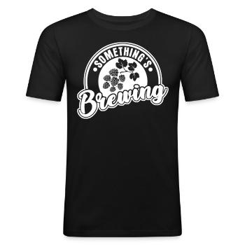 Bierbrauer Bier Hopfen Brauerei - Männer Slim Fit T-Shirt - Schwarz - Vorne - Nik (191cm)
