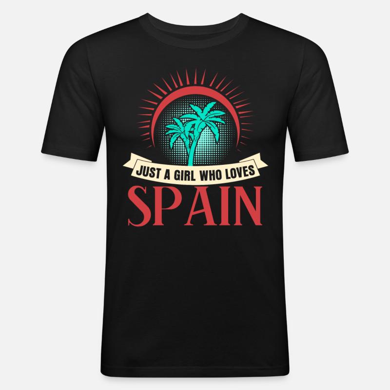 Spanien Urlaub Spanisch - Männer Slim Fit T-Shirt - Schwarz