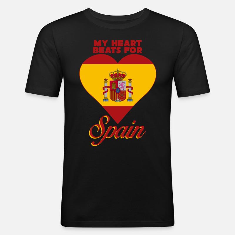 Spanien Liebe Spanisch - Männer Slim Fit T-Shirt - Schwarz
