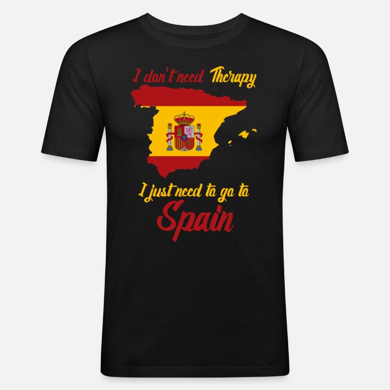 Spanien - Männer Slim Fit T-Shirt - Schwarz