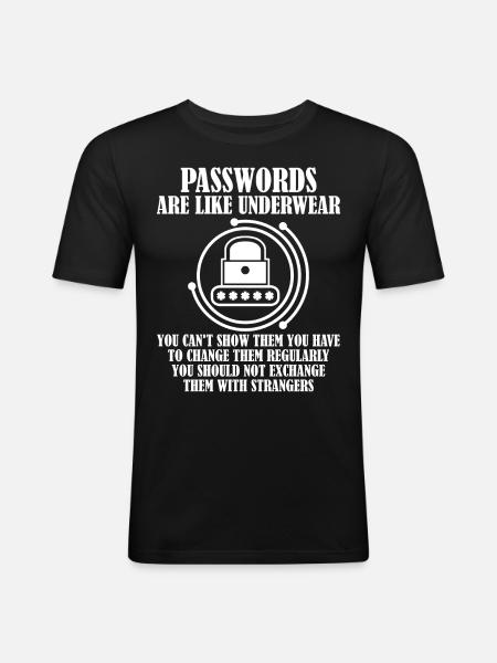 Admin Spruch Passwort Programmierer - Männer Slim Fit T-Shirt - Schwarz