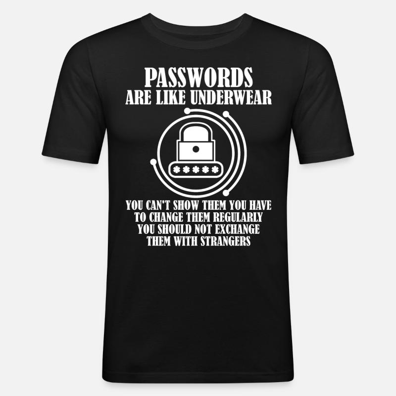 Admin Spruch Passwort Programmierer - Männer Slim Fit T-Shirt - Schwarz