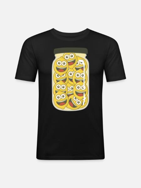 Zitronen im Glas Zitrone - Männer Slim Fit T-Shirt - Schwarz