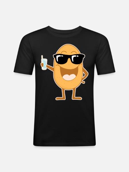 Party potato with sunglasses - Men's Slim Fit T-Shirt - black