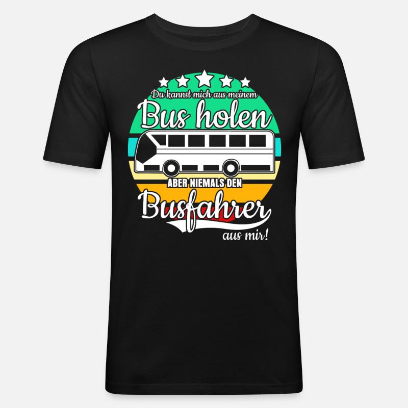 Linienbus Bus Busfahrer - Männer Slim Fit T-Shirt - Schwarz
