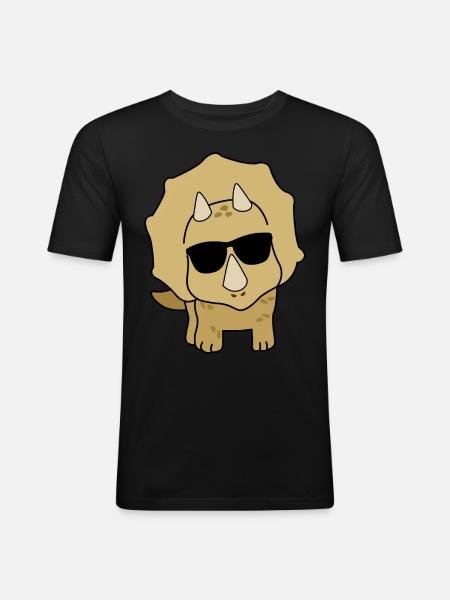 Dinosaur funny dino - Men's Slim Fit T-Shirt - black