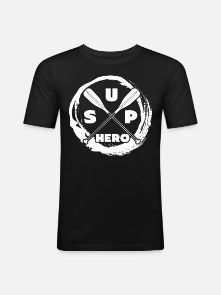 SUP Board Stand Up Paddling - Men's Slim Fit T-Shirt - black