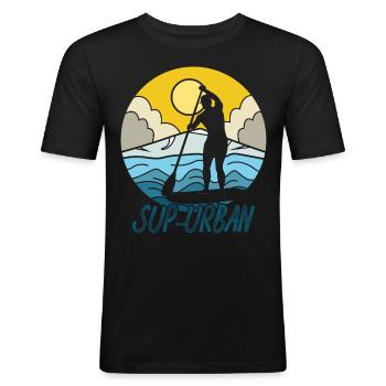 SUP board - Men's Slim Fit T-Shirt - black - Front - Nik (191cm)