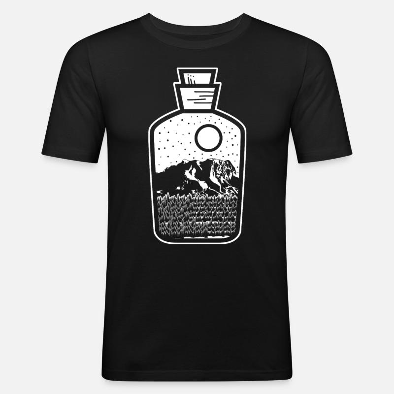 Zugspitze Bergwanderung - Männer Slim Fit T-Shirt - Schwarz