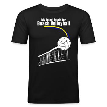 Beach Volleyball Joke Volleyball Net - T-shirt près du corps Homme - noir - Devant - Nik (191cm)